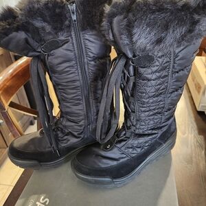 Spring Step Black Quilted Winter Boots